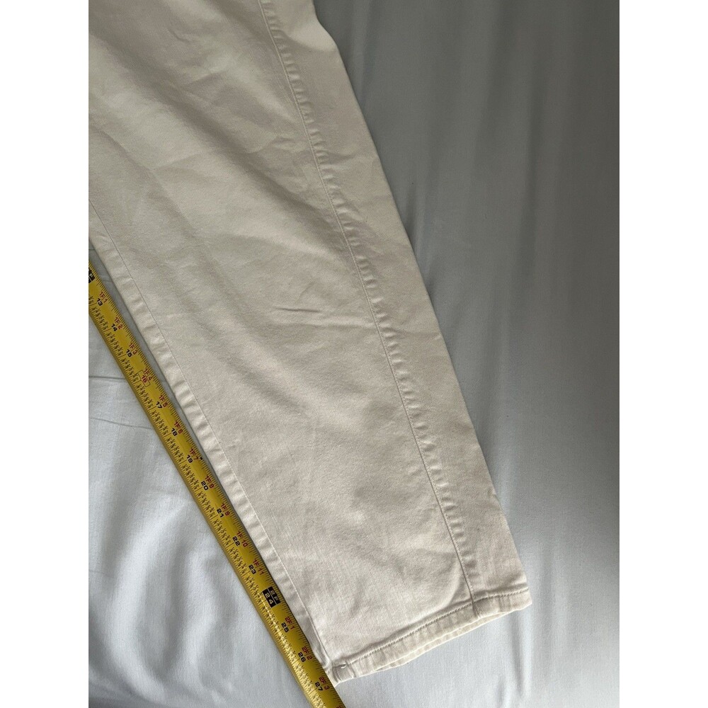 Eileen Fisher White Denim Straight Leg High Rise Ankle Organic Cotton Sz 16 - Picture 7 of 9